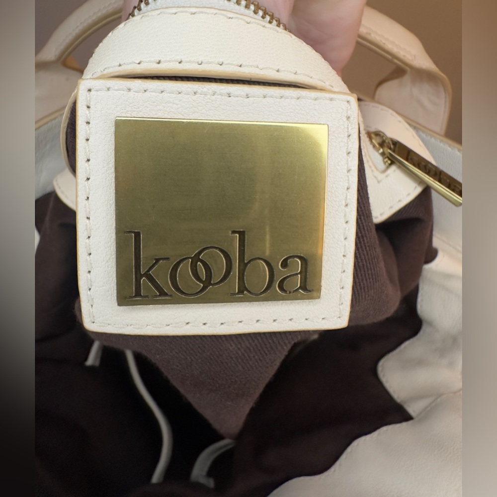 Kooba Leather Tote Satchel in cream Large Size - Picture 16 of 16